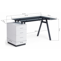 Компьютерный стол Torvi white / black